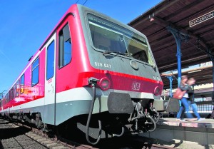 Nach Ankunft in Szczecin (Stettin) - ein Triebwagen der Baureihe VT 628 als RE aus Berlin