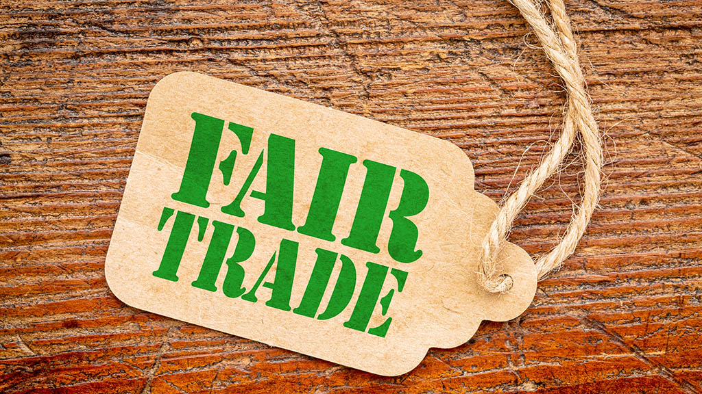 fair trade sign on a price tag
