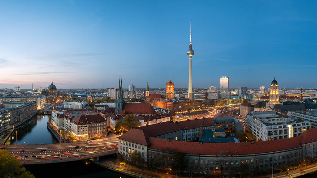 Berlin-Panorma in der Abnendsonne