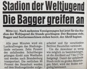 Artikel aus dem Berliner Abendblatt, 1992.
