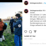 Screenshot Instagramm, Letzte Generation