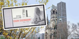 Egon Eiermann (Briefmarke von 2004) kämpfte für seine Vision der neuen Kirche. Bilder: IMAGO/Andreas Gora/Schöning