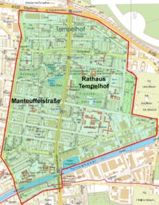 Das Gebiet der künftigen Parkbewirtschaftungszone in Tempelhof-Schöneberg. Bild: BA Tempelhof-Schöneberg 