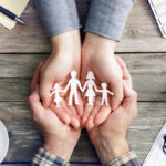 Family Care And Love - Hands With Family Symbol Silhouette