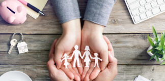 Family Care And Love - Hands With Family Symbol Silhouette
