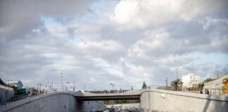 Blockade von der Baustelle der A100