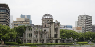 Blick auf den von Atomwaffen zerbombten Dom in Hiroshima. Bild: IMAGO / ZUMA Wire