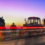 Landwirte blockieren mit ihren Fahrzeugen am 10. Januar 2023 die Auffahrt auf die Autobahn A12 in Richtung Berlin.
