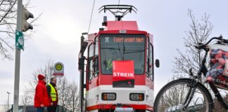 Warnstreik der Mitarbeiter vom Cottbusverkehr.