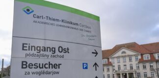Der Eingang zum Carl-Thiem-Klinikum (CTK) Cottbus.