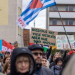 Eine Demonstration in der Lausitz-Stadt Forst gegen Rassismus im Februar 2024. (Archivfoto)