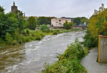 Auch in Brandenburg droht in den kommenden Tagen Hochwasser - der Wasserstand der Neiße in Guben ist bereits gestiegen. (Foto aktuell)