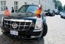 Steht ein gepanzerter Cadillac wie dieser in Deutschland, ist ein US-Präsident nicht weit.