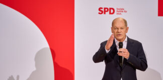 Olaf Scholz bei der Pressekonferenz der SPD zur Nominierung zum Kanzlerkandidaten. Bild: IMAGO/snapshot