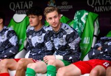 Meist musste Union-Keeper Frederik Rönnow (M) in der dänischen Nationalmannschaft auf der Bank Platz nehmen.