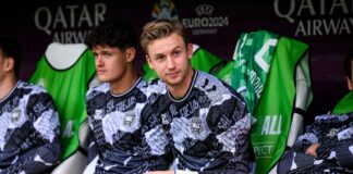 Meist musste Union-Keeper Frederik Rönnow (M) in der dänischen Nationalmannschaft auf der Bank Platz nehmen.