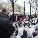 Demonstration gegen eine Gas-Konferenz im Hotel Adlon 