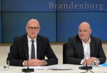 Brandenburgs SPD-Ministerpräsident Dietmar Woidke und BSW-Landeschef Robert Crumbach 