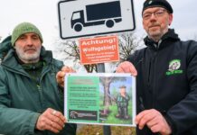 Ein Bündnis von Initiativen protestiert gegen das Aufstellen der Hinweisschilder «Achtung Wolfsgebiet» im Amt Seelow-Land. Artenschützer halten es für Panikmache.