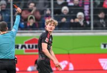 Berlins Tom Rothe wurde nah seiner Roten Karte für zwei Spiele gesperrt.