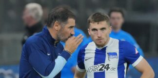 Hertha-Trainer Cristian Fiél setzt weiter auf Jonjoe Kenny. 