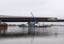 Die A14-Brücke bei Wittenberge wächst langsam. 