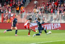 Nalka Reissner (M) brachte Union in Führung und setzte den Schlusspunkt zum 6:0-Erfolg.