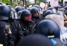 Bbei einer Propalästinensischen Demonstrationen war ein Polizeibeamter schwer verletzt worden. (Archivbild)