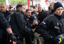 Während der Demonstration zum Nakba-Tag kam es zu Tumulten in Berlin-Kreuzberg.