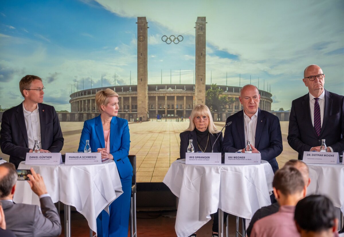Vorstellung der Olympia-Bewerbung Berlin+ Verschiedene Politikerinnen und Politiker stellen am Dienstag die Olympia-Bewerbung vor
