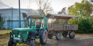 Ein Traktor auf der Domäne Dahlem. Bild: IMAGO/Jürgen Ritter