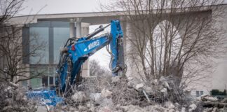 Am Bundeskanzleramt wird seit 2023 gebaut.