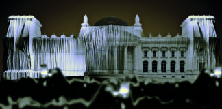Erinnerungen an einen großartigen Sommer: die virtuelle Reichstagsverhüllung. Bild: 3D Simulation Dorian Rigal Minuit, Art Direction Anna Bacheva/dpa