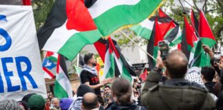 Propalästinensische Demonstration am 15. Mai in Berlin. 
