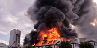 Eine Fabrik für Haferflocken im Kreis Prignitz brennt lichterloh. 