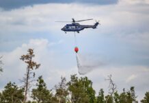 Der Flugdienst der Bundespolizei war in den vergangenen Tagen bei mehreren Waldbränden in Ostdeutschland im Einsatz.