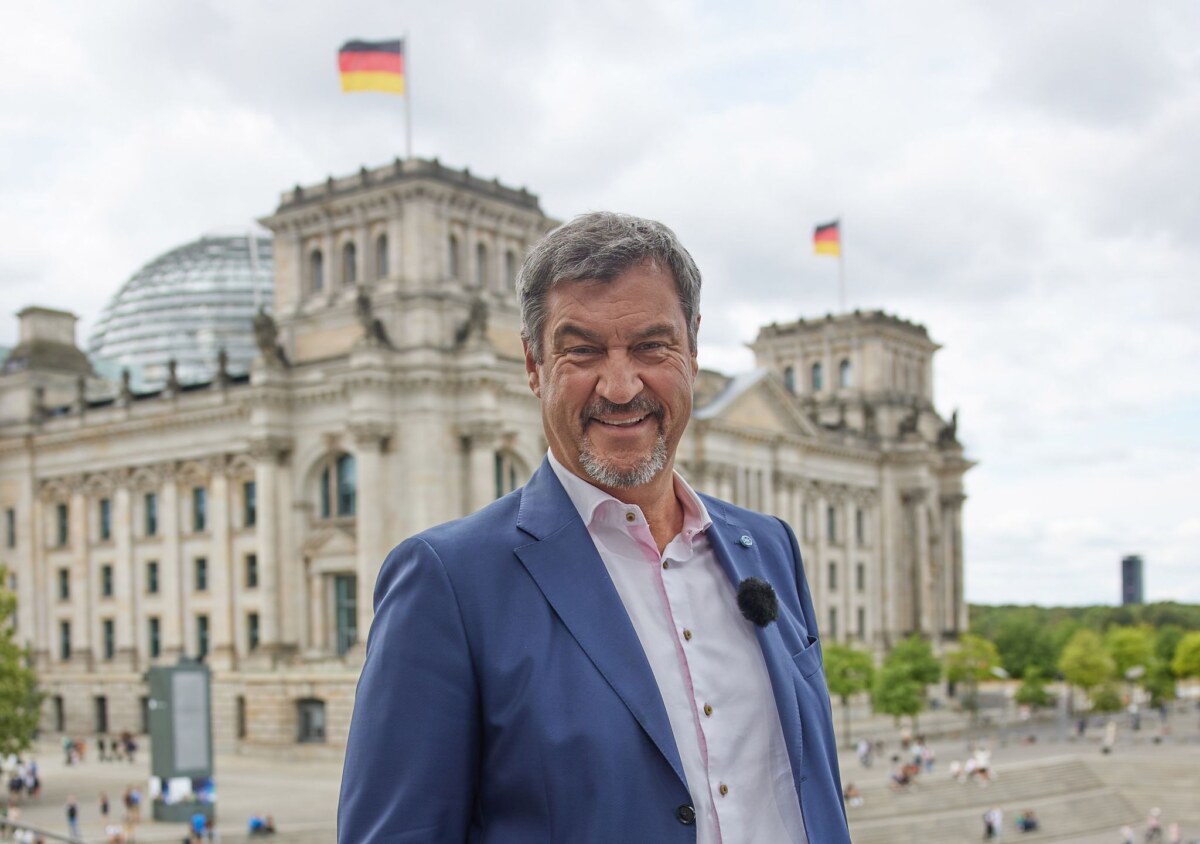 ARD-Sommerinterview mit CSU-Chef Markus Söder Markus Söder (CSU), Bundesvorsitzender, beim ARD-Sommerinterview vor einem Jahr.