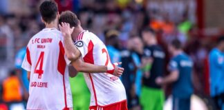  Diogo Leite (l) und Lucas Tousart werden in der aktuellen Saison nicht mehr gemeinsam im Union-Trikot auflaufen