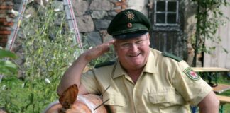 Horst Krause bei Dreharbeiten.