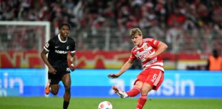 Der Unioner Aljoscha Kemlein (r) freut sich auf das Auswärtsspiel bei seinem Ex-Verein St. Pauli.