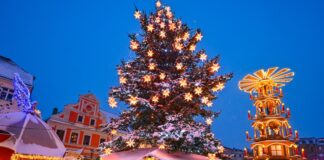 Diese Weihnachtsmärkte öffnen heute in Brandenburg Der Cottbuser Weihnachtsmarkt ist für seine vielen leuchtenden Sterne bekannt. (Archivbild)
