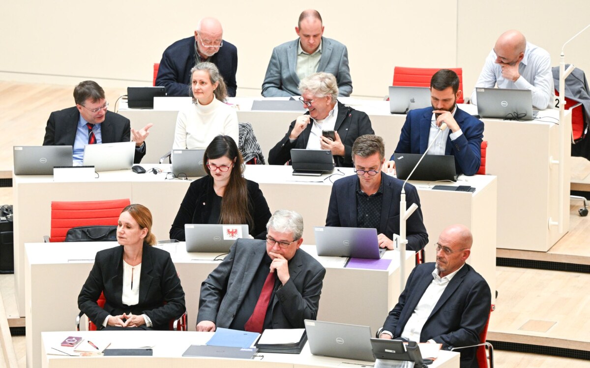 Brandenburger BSW-Landtagsfraktion Vier Abgeordnete aus der BSW-Fraktion im Brandenburger Landtag waren aus der Partei ausgetreten - einer hat das wieder rückgängig gemacht (Archivbild).