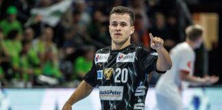 Nationalspieler Tim Freihöfer erzielte acht Tore gegen Veszprém. (Archivbild)