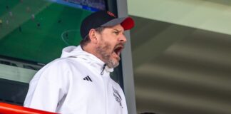 Beim bislang letzten Spiel der Bayern bei Union saß Heimtrainer Steffen Baumgart auf der Tribüne. (Archivbild)