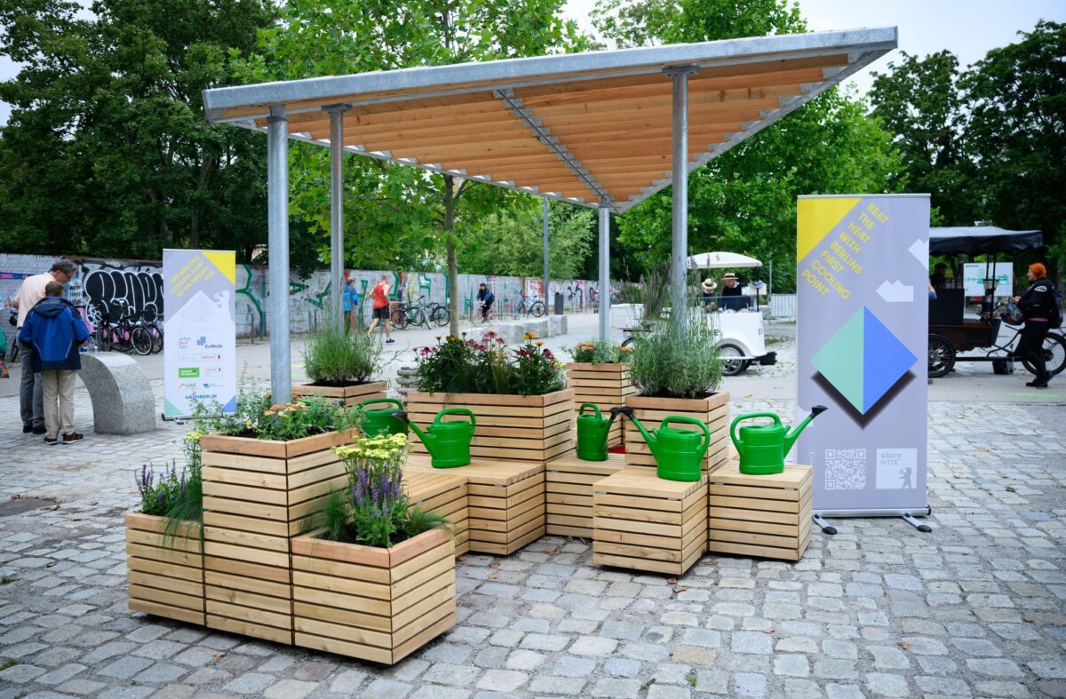 Erster Berliner Cooling Point im Mauerpark Im Juli wurde im Mauerpark Berlins erster Cooling Point vorgestellt. (Archivbild)