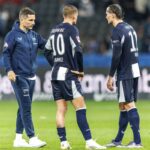 Leitl: «Jeder Sieg tut gut» – Hertha peilt fünften Erfolg an Hertha-Trainer Stefan Leitl hofft auf Einsätze von Michaël Cuisance (M) und Fabian Reese (r). (Archivfoto)