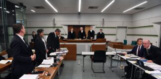 Klagen gegen Waffenlieferungen nach Israel erfolglos Blick in den Verhandlungsraum des Verwaltungsgerichts Berlin in den Räumen des Kriminalgerichts Moabit.