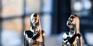 Die Statuetten des Europäischen Filmpreises. (Archivfoto)