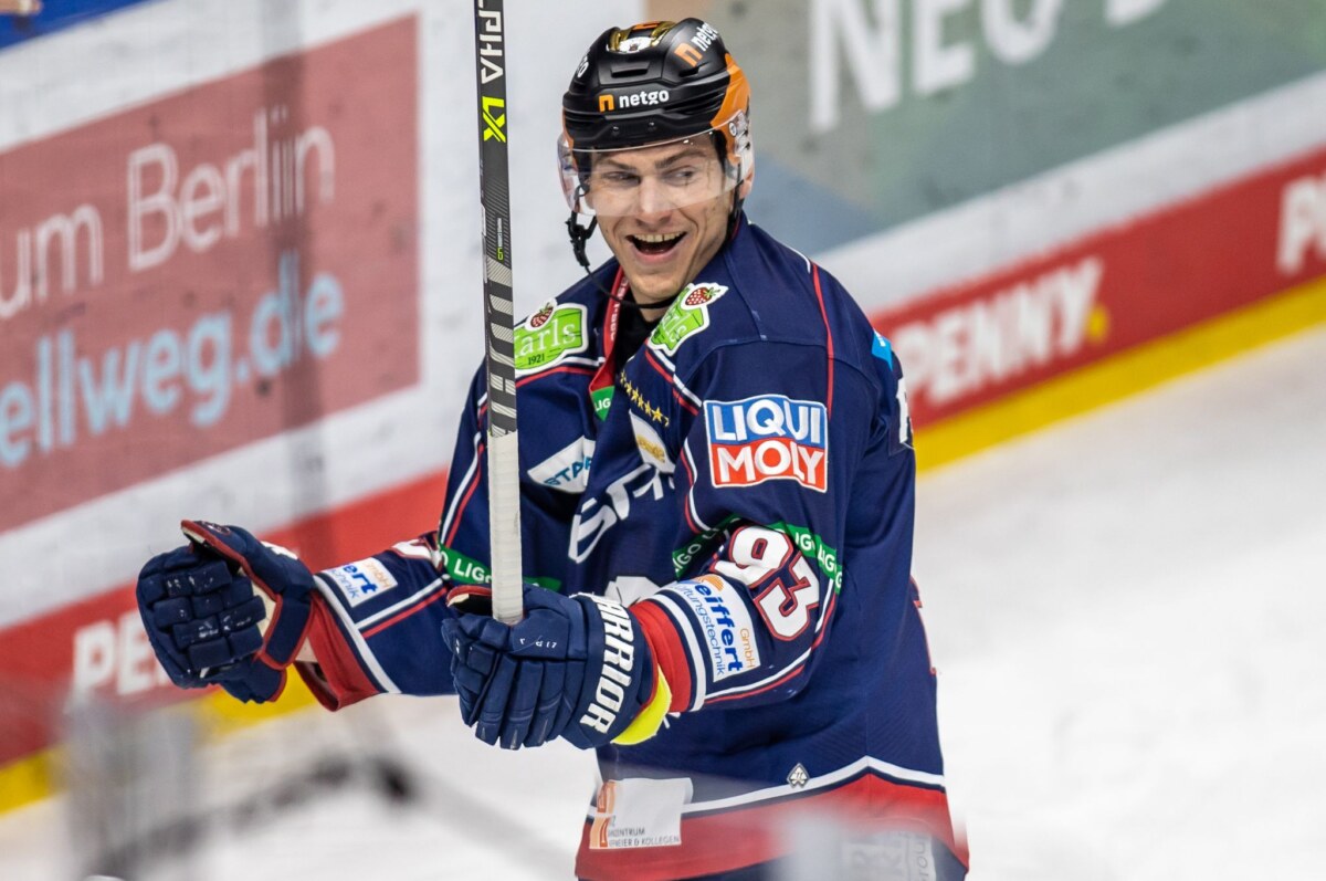 Eisbären-Profi Leo Pföderl Leonhard Pföderl erzielte beim Sieg der Eisbären Berlin gegen Frankfurt zwei Tore.