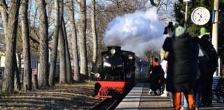 Historische Dampflok zieht Weihnachtszug durch die Wuhlheide Die Parkeisenbahn war mit viel Dampf im Volkspark Wuhlheide unterwegs.